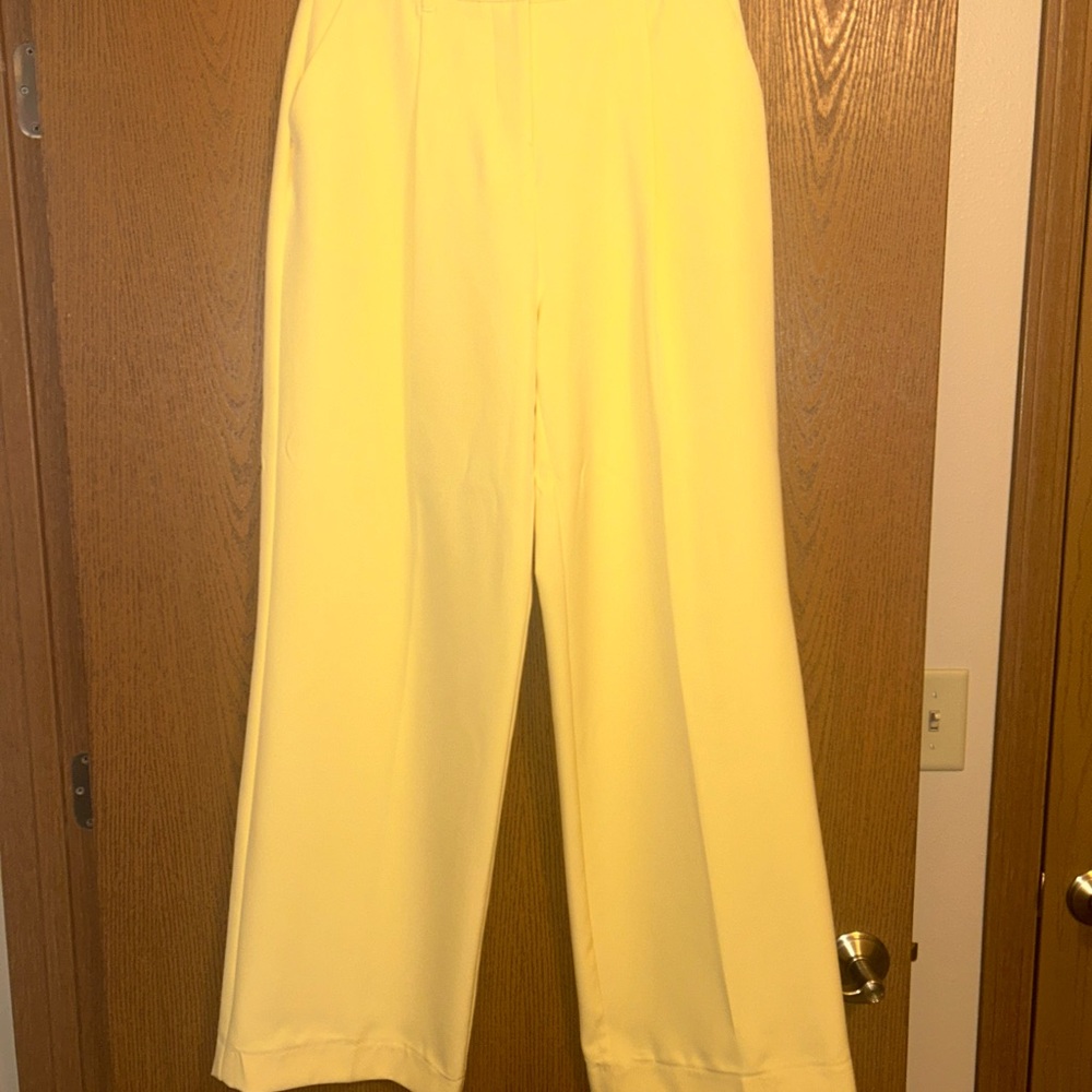 Worthington Sunny Yellow Wide-Leg Pants